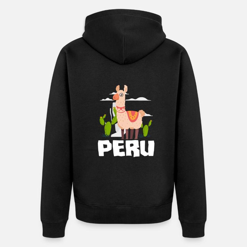 Peru Peruvian Gift - Unisex Premium Organic Zip Hoodie - black