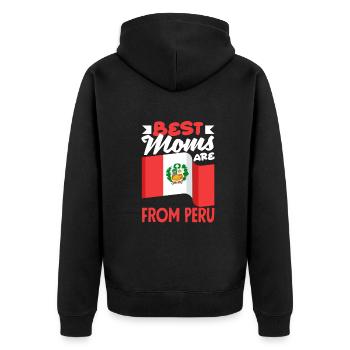 Peru Peruaner Geschenk - Unisex Premium Bio Zip Hoodie - Schwarz - Hinten - Nico (187cm)