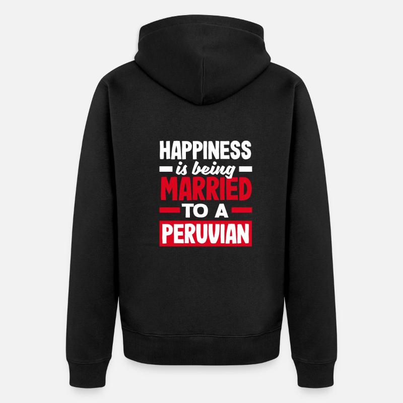 Peru Peruvian Gift - Unisex Premium Organic Zip Hoodie - black