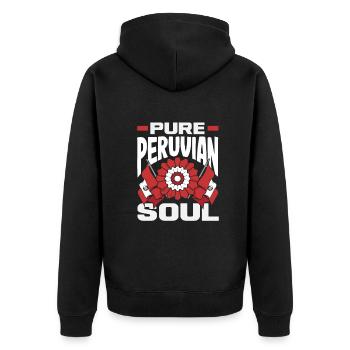 Peru Peruaner Geschenk - Unisex Premium Bio Zip Hoodie - Schwarz - Hinten - Nico (187cm)