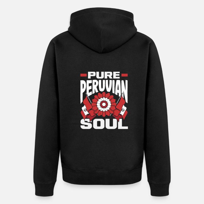 Peru Peruvian Gift - Unisex Premium Organic Zip Hoodie - black