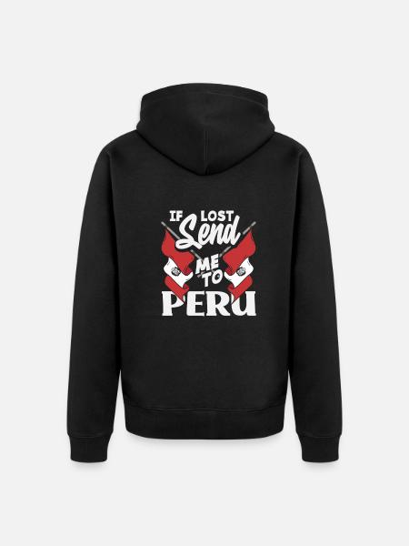 Peru Peruvian Gift - Unisex Premium Organic Zip Hoodie - black