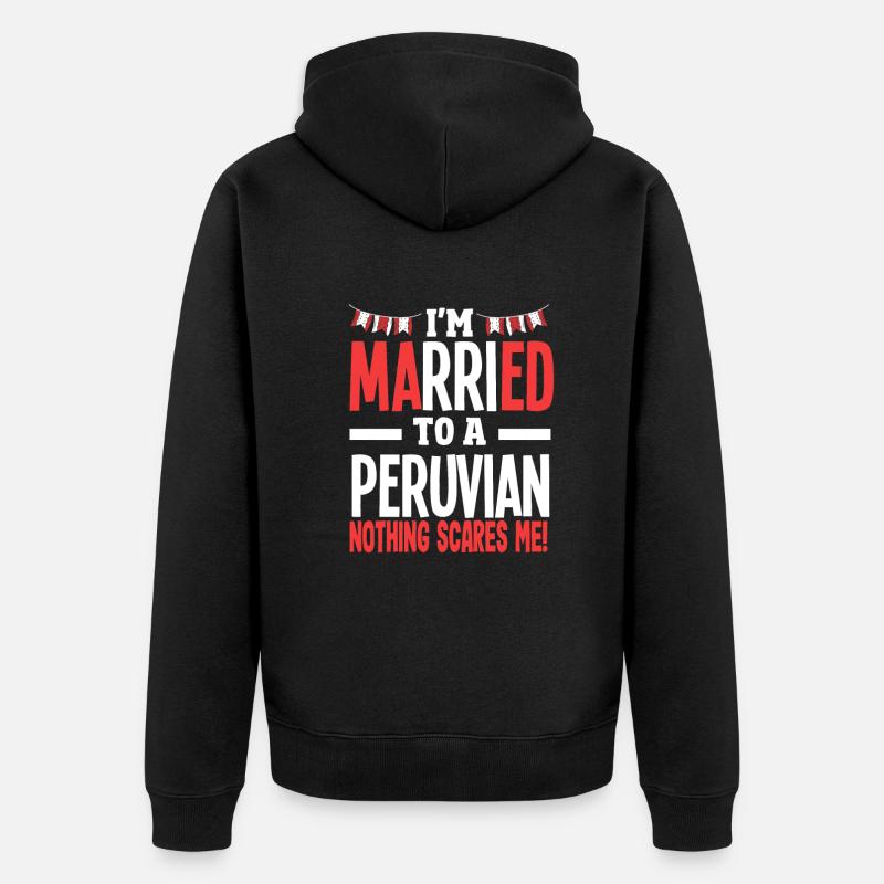 Peru Peruvian Gift - Unisex Premium Organic Zip Hoodie - black