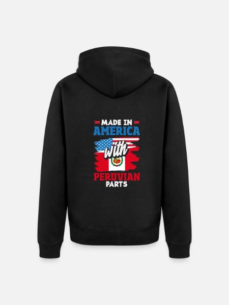 Peru Peruvian Gift - Unisex Premium Organic Zip Hoodie - black