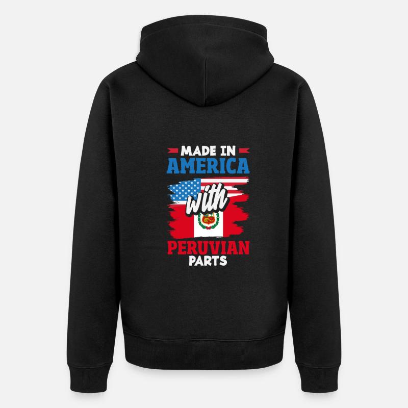 Peru Peruaner Geschenk - Unisex Premium Bio Zip Hoodie - Schwarz