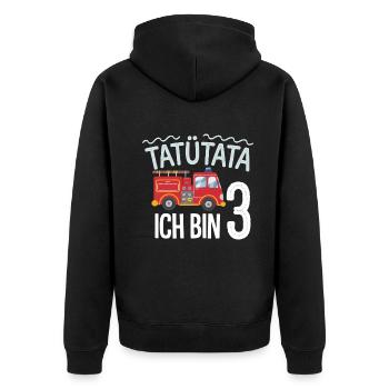 3e anniversaire de la brigade de pompiers de Tatütata - Veste à capuche bio Premium Unisexe - noir - Dos - Nico (187cm)