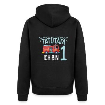 1er anniversaire de la brigade de pompiers de Tatütata - Veste à capuche bio Premium Unisexe - noir - Dos - Nico (187cm)