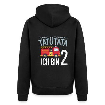 2e anniversaire des pompiers de Tatütata - Veste à capuche bio Premium Unisexe - noir - Dos - Nico (187cm)