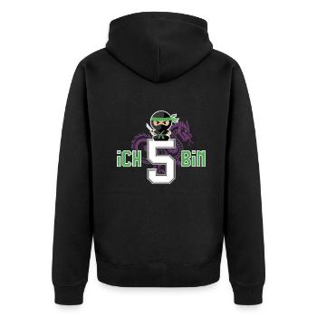 Ich Bin 5 Ninja Geburtstagsshirt - Unisex Premium Bio Zip Hoodie - Schwarz - Hinten - Nico (187cm)