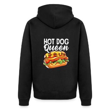 Hot Dog Queen Enthousiasme épicé - Veste à capuche bio Premium Unisexe - noir - Dos - Nico (187cm)