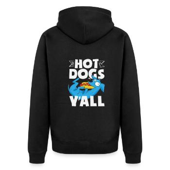 Plaisir des hot-dogs pour les amoureux des chiens - Veste à capuche bio Premium Unisexe - noir - Dos - Nico (187cm)