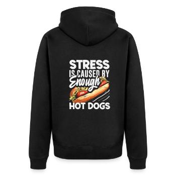 Le stress est causé par suffisamment de hot-dogs - Veste à capuche bio Premium Unisexe - noir - Dos - Nico (187cm)