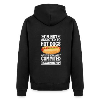 L’amour des hot-dogs pour les fans : pas accro - Veste à capuche bio Premium Unisexe - noir - Dos - Nico (187cm)