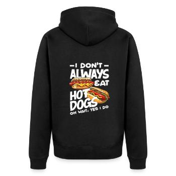 Ich Esse Nicht Immer Hot Dog - Unisex Premium Bio Zip Hoodie - Schwarz - Hinten - Nico (187cm)