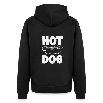 Amateur de hot-dogs Art élégant - Veste à capuche bio Premium Unisexe - noir - Dos - Nico (187cm)