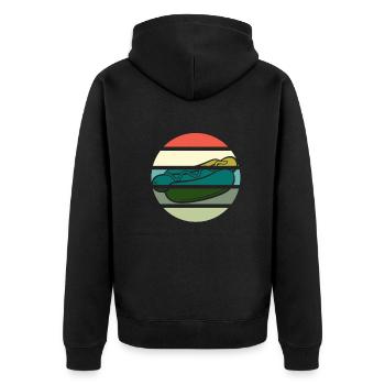 Design rétro amateur de hot-dogs - Veste à capuche bio Premium Unisexe - noir - Dos - Nico (187cm)