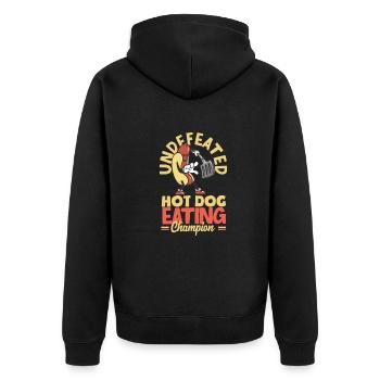 Champion de la nourriture à hot-dog invaincu - Veste à capuche bio Premium Unisexe - noir - Dos - Nico (187cm)