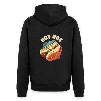 Leckeres Hot Dog Erlebnis für - Unisex Premium Bio Zip Hoodie - Schwarz - Hinten - Nico (187cm)