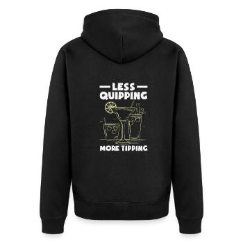 Lustiger Barkeeper Spruch Barkeeper Geschenk - Unisex Premium Bio Zip Hoodie - Schwarz - Hinten - Nico (187cm)