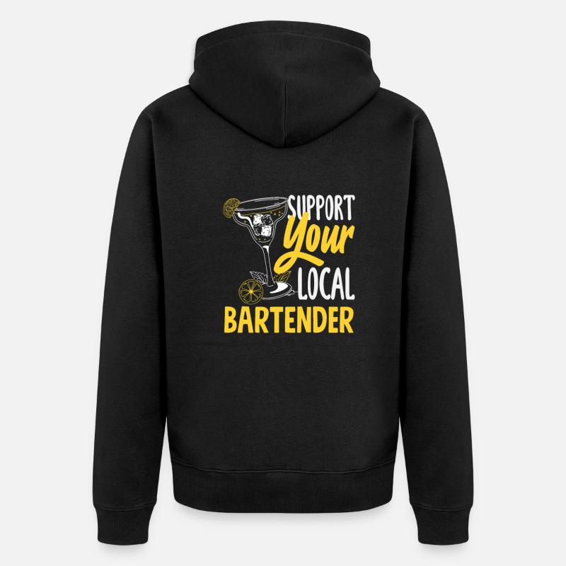 Funny Bartender Saying Bartender Gift - Unisex Premium Organic Zip Hoodie - black