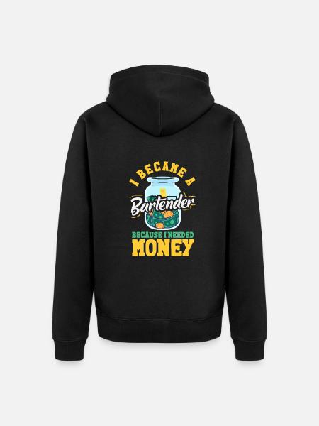 Funny Bartender Saying Bartender Gift - Unisex Premium Organic Zip Hoodie - black