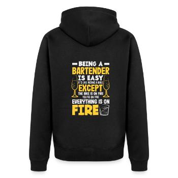 Funny Bartender Saying Bartender Gift - Unisex Premium Organic Zip Hoodie - black - Back - Nico (187cm)