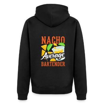 Lustiger Barkeeper Spruch Barkeeper Geschenk - Unisex Premium Bio Zip Hoodie - Schwarz - Hinten - Nico (187cm)