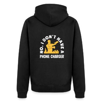 Lustiger Barkeeper Spruch Barkeeper Geschenk - Unisex Premium Bio Zip Hoodie - Schwarz - Hinten - Nico (187cm)