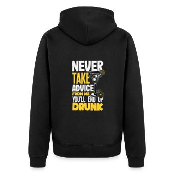 Funny Bartender Saying Bartender Gift - Unisex Premium Organic Zip Hoodie - black - Back - Nico (187cm)