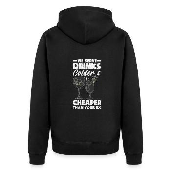 Funny Bartender Saying Bartender Gift - Unisex Premium Organic Zip Hoodie - black - Back - Nico (187cm)