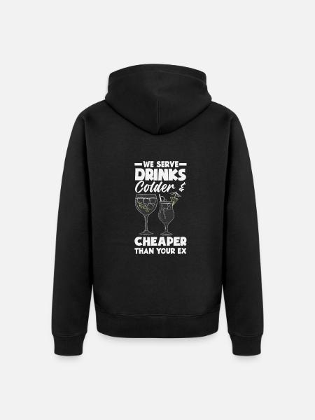 Funny Bartender Saying Bartender Gift - Unisex Premium Organic Zip Hoodie - black