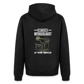 Lustiger Barkeeper Spruch Barkeeper Geschenk - Unisex Premium Bio Zip Hoodie - Schwarz - Hinten - Nico (187cm)