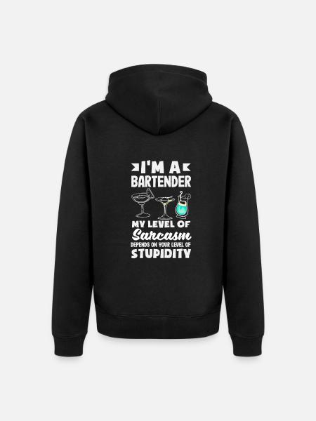Funny Bartender Saying Bartender Gift - Unisex Premium Organic Zip Hoodie - black