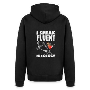 Lustiger Barkeeper Spruch Barkeeper Geschenk - Unisex Premium Bio Zip Hoodie - Schwarz - Hinten - Nico (187cm)
