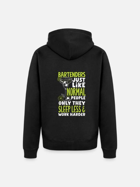 Funny Bartender Saying Bartender Gift - Unisex Premium Organic Zip Hoodie - black