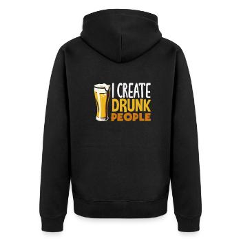 Funny Bartender Saying Bartender Gift - Unisex Premium Organic Zip Hoodie - black - Back - Nico (187cm)