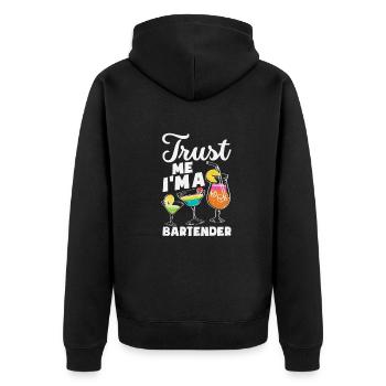 Funny Bartender Saying Bartender Gift - Unisex Premium Organic Zip Hoodie - black - Back - Nico (187cm)