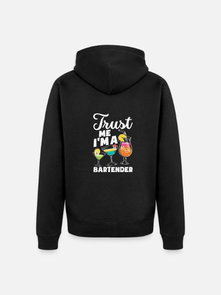 Funny Bartender Saying Bartender Gift - Unisex Premium Organic Zip Hoodie - black