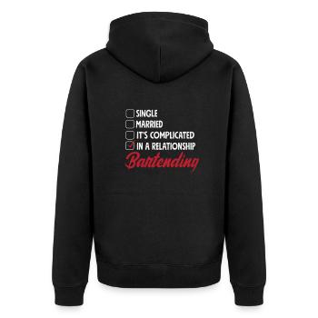 Funny Bartender Saying Bartender Gift - Unisex Premium Organic Zip Hoodie - black - Back - Nico (187cm)