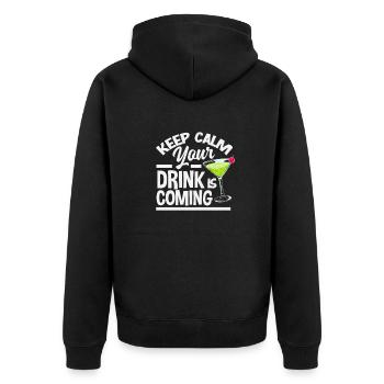Lustiger Barkeeper Spruch Barkeeper Geschenk - Unisex Premium Bio Zip Hoodie - Schwarz - Hinten - Nico (187cm)