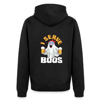 Lustiger Barkeeper Spruch Barkeeper Geschenk - Unisex Premium Bio Zip Hoodie - Schwarz - Hinten - Nico (187cm)