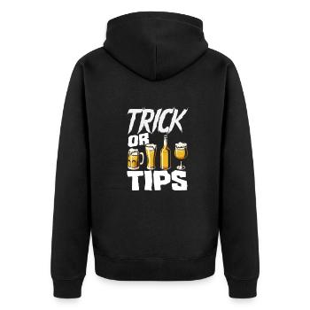 Lustiger Barkeeper Spruch Barkeeper Geschenk - Unisex Premium Bio Zip Hoodie - Schwarz - Hinten - Nico (187cm)