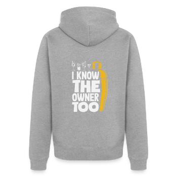 Lustiger Barkeeper Spruch Barkeeper Geschenk - Unisex Premium Bio Zip Hoodie - Grau meliert - Hinten - Nico (187cm)