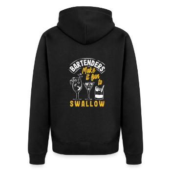 Funny Bartender Saying Bartender Gift - Unisex Premium Organic Zip Hoodie - black - Back - Nico (187cm)