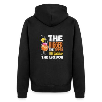 Lustiger Barkeeper Spruch Barkeeper Geschenk - Unisex Premium Bio Zip Hoodie - Schwarz - Hinten - Nico (187cm)