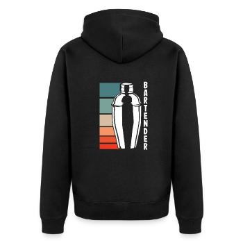 Lustiger Barkeeper Spruch Barkeeper Geschenk - Unisex Premium Bio Zip Hoodie - Schwarz - Hinten - Nico (187cm)