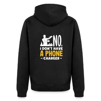 Lustiger Barkeeper Spruch Barkeeper Geschenk - Unisex Premium Bio Zip Hoodie - Schwarz - Hinten - Nico (187cm)