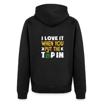 Lustiger Barkeeper Spruch Barkeeper Geschenk - Unisex Premium Bio Zip Hoodie - Schwarz - Hinten - Nico (187cm)