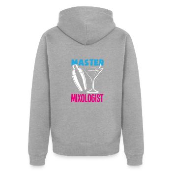 Lustiger Barkeeper Spruch Barkeeper Geschenk - Unisex Premium Bio Zip Hoodie - Grau meliert - Hinten - Nico (187cm)