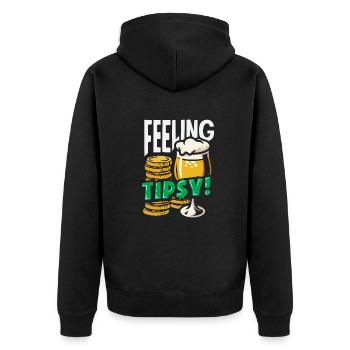 Lustiger Barkeeper Spruch Barkeeper Geschenk - Unisex Premium Bio Zip Hoodie - Schwarz - Hinten - Nico (187cm)